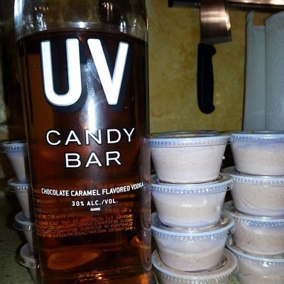 Candy bar pudding shots