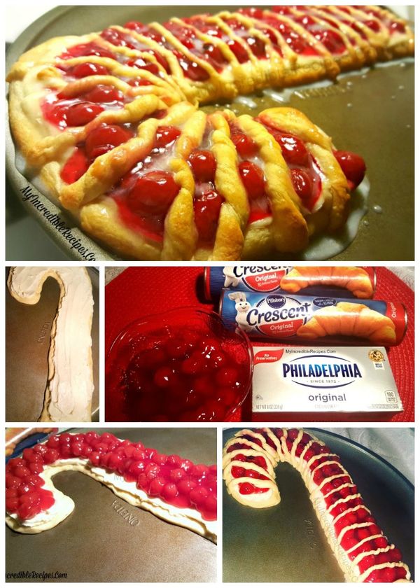 Candy Cane Cheese Danish