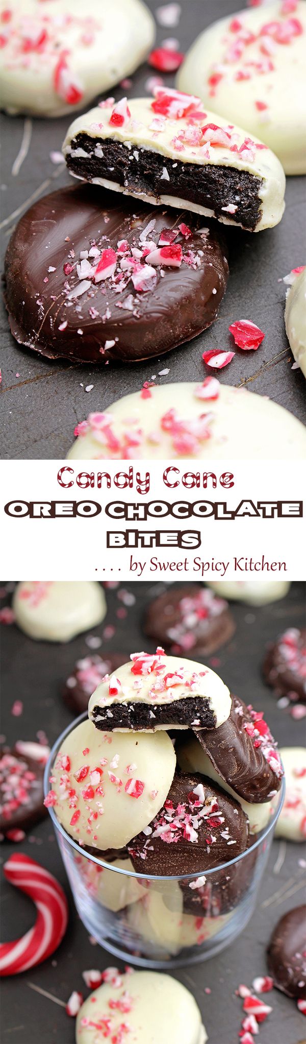 Candy Cane Chocolate Oreo Bites