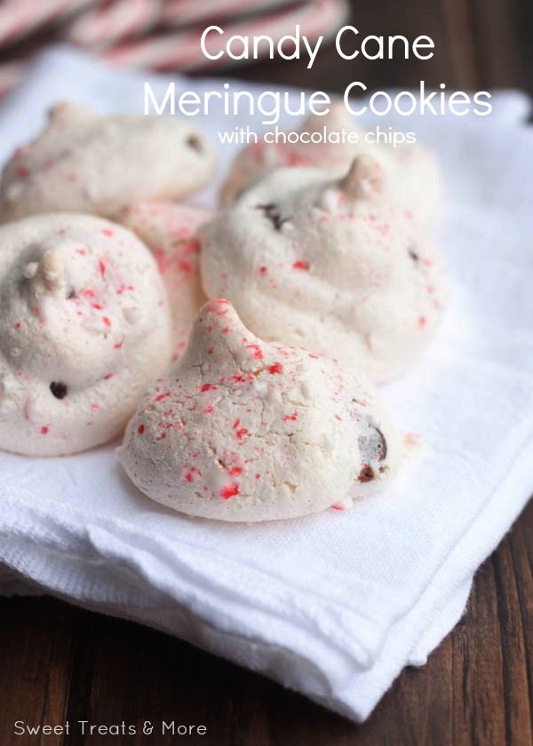 Candy Cane Meringue Cookies