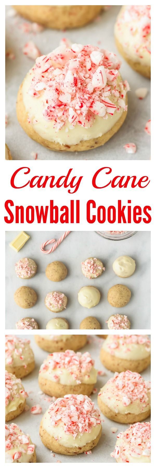 Candy Cane Snowball Cookies