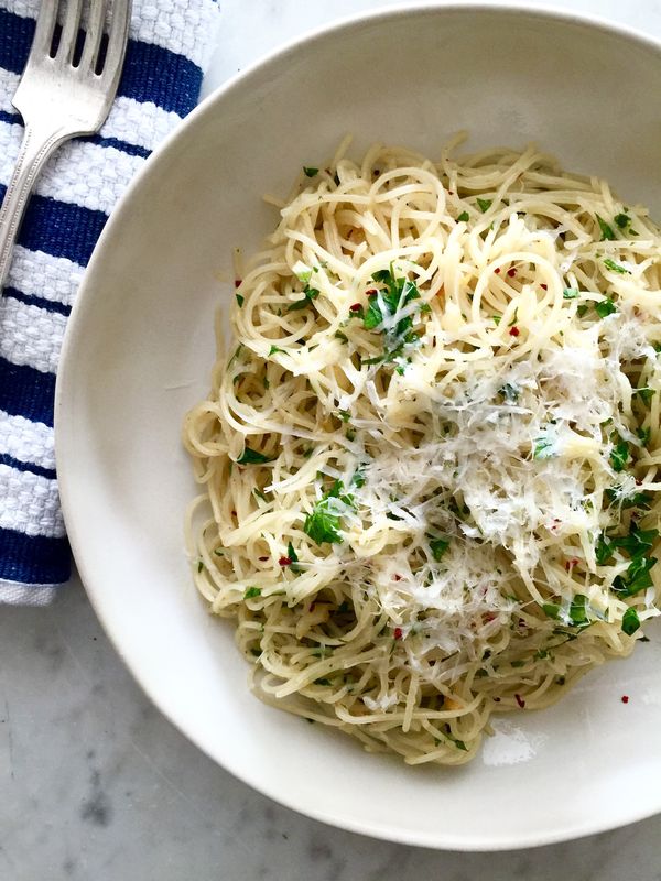 Capellini with Garlic & Chili Flakes