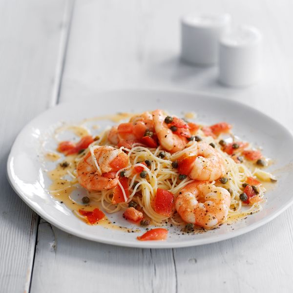 Capellini with Shrimp, Capers and Tomatoes