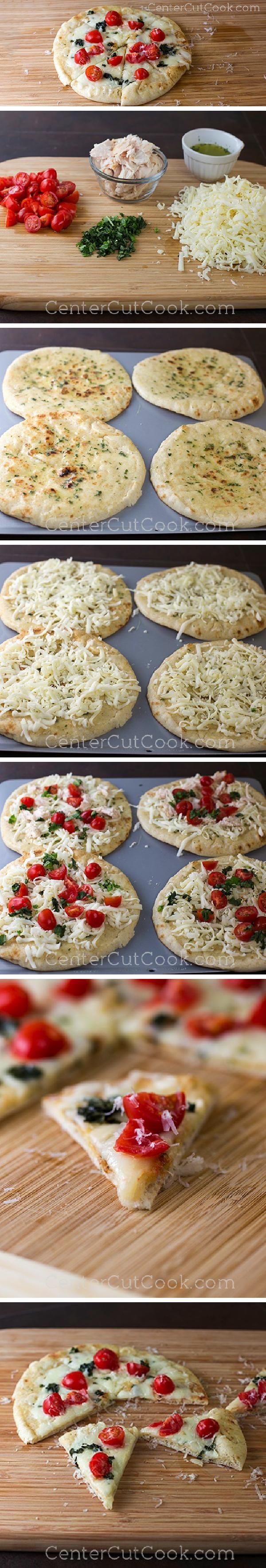 Caprese Flatbreads with Garlic Spread