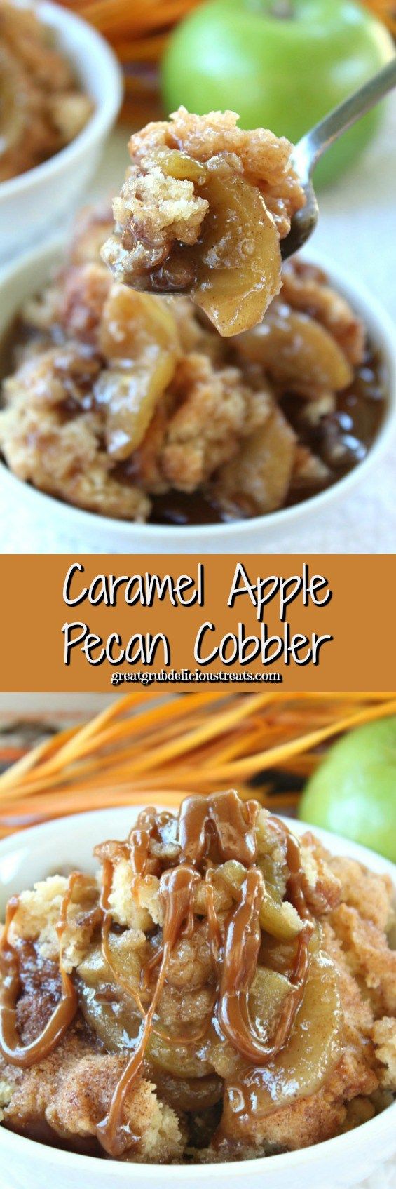 Caramel Apple Pecan Cobbler