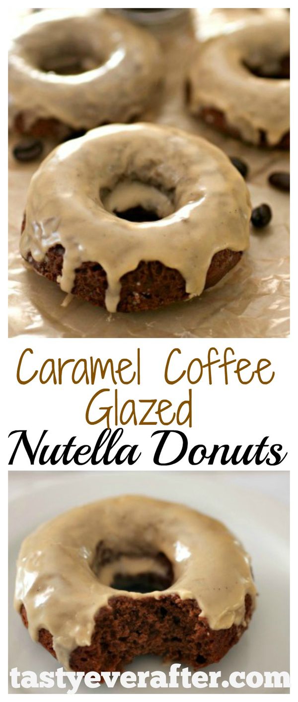 Caramel Coffee Glazed Nutella Donuts