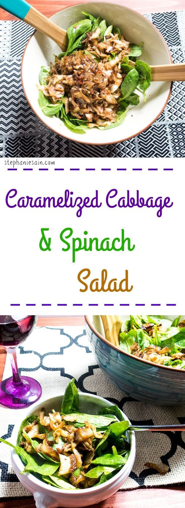 Caramelized Cabbage & Spinach Salad