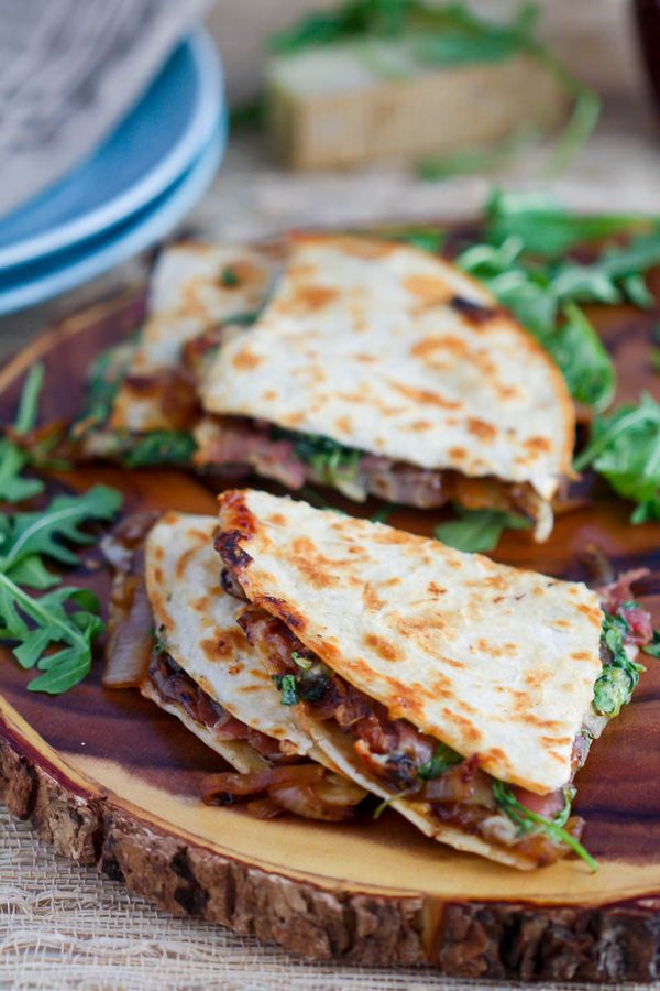 Caramelized Onion, Prosciutto and Fig Quesadilla