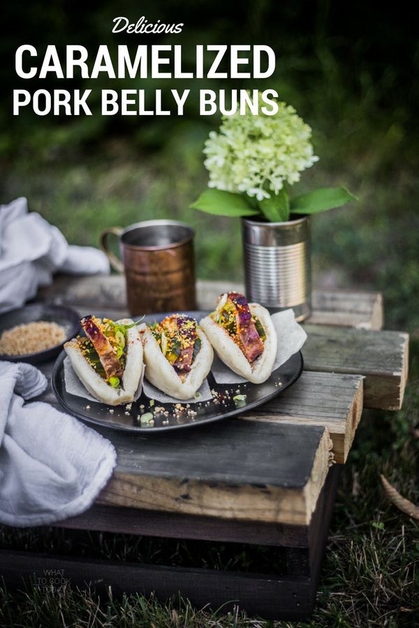 Caramelized pork belly buns - 4 servings