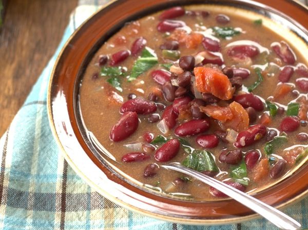 Caribbean Bean Soup with Collards