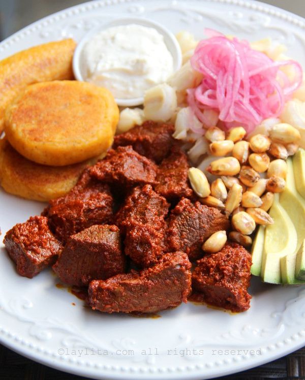 Carne colorada (Achiote marinated meat