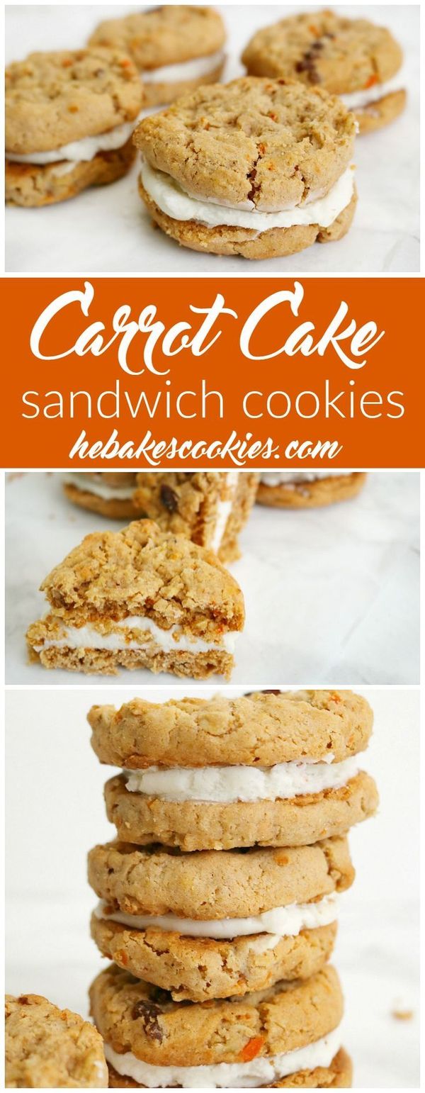 Carrot Cake Cookie Sandwiches