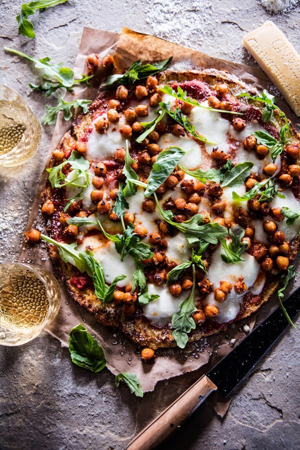 Cauliflower Crust Pizza with Chickpea 