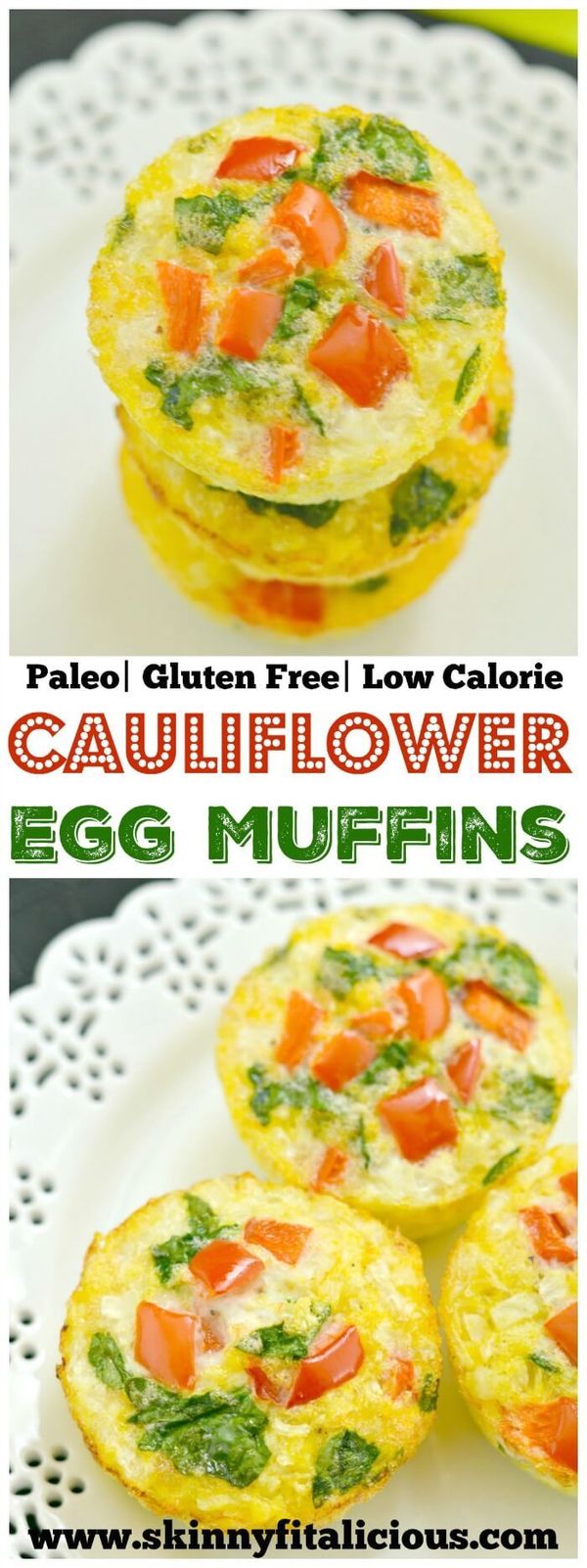 Cauliflower Egg Muffins (GF, Low Cal, Paleo