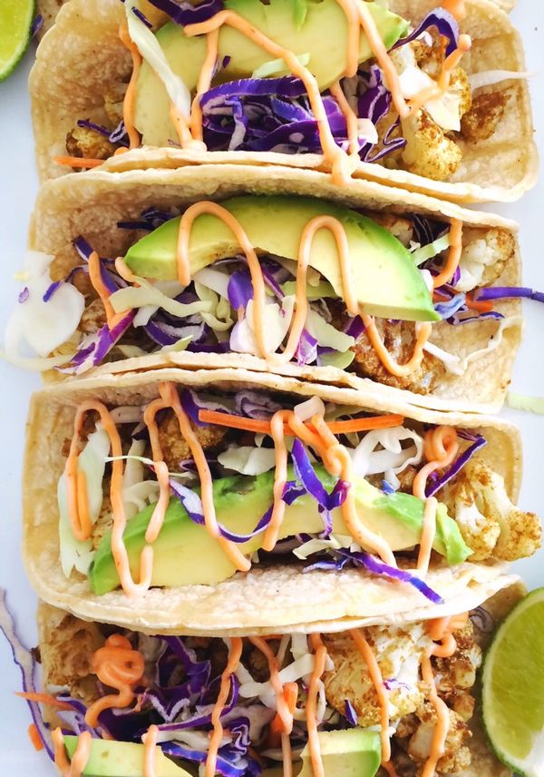 Cauliflower Tacos with Spicy Sauce