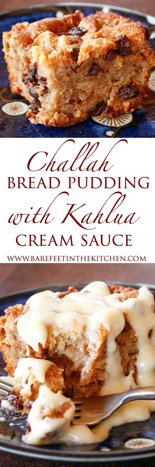 Challah Bread Pudding with Kahlua Cream Sauce