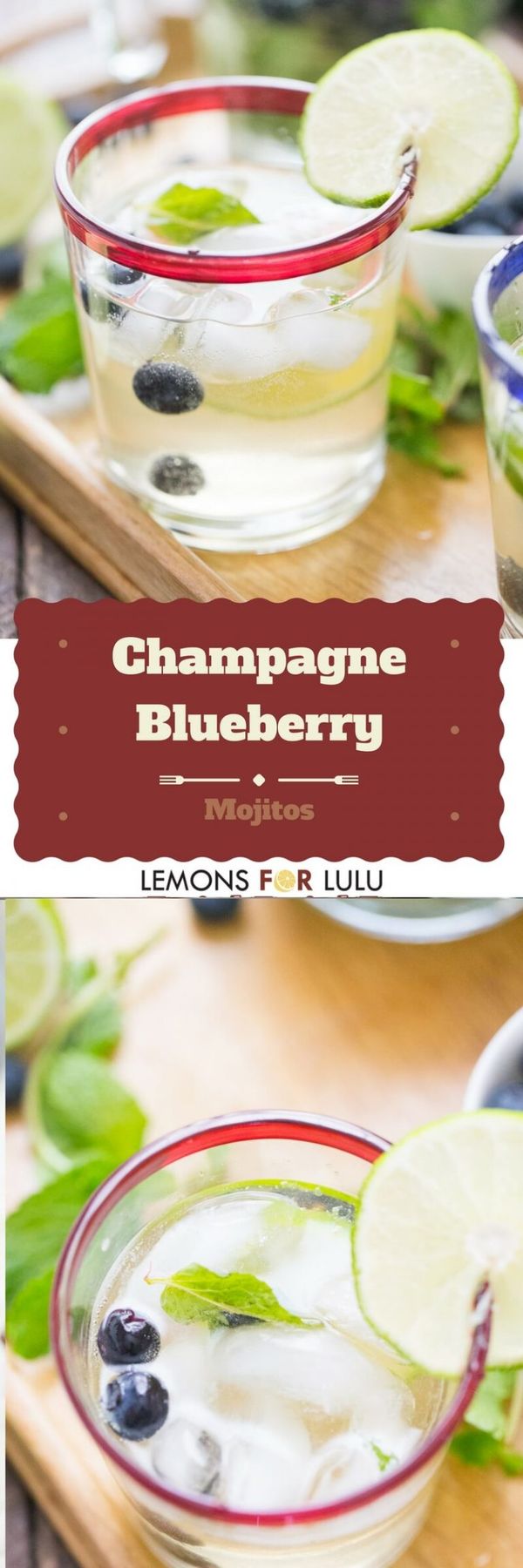 Champagne Blueberry Mojitos