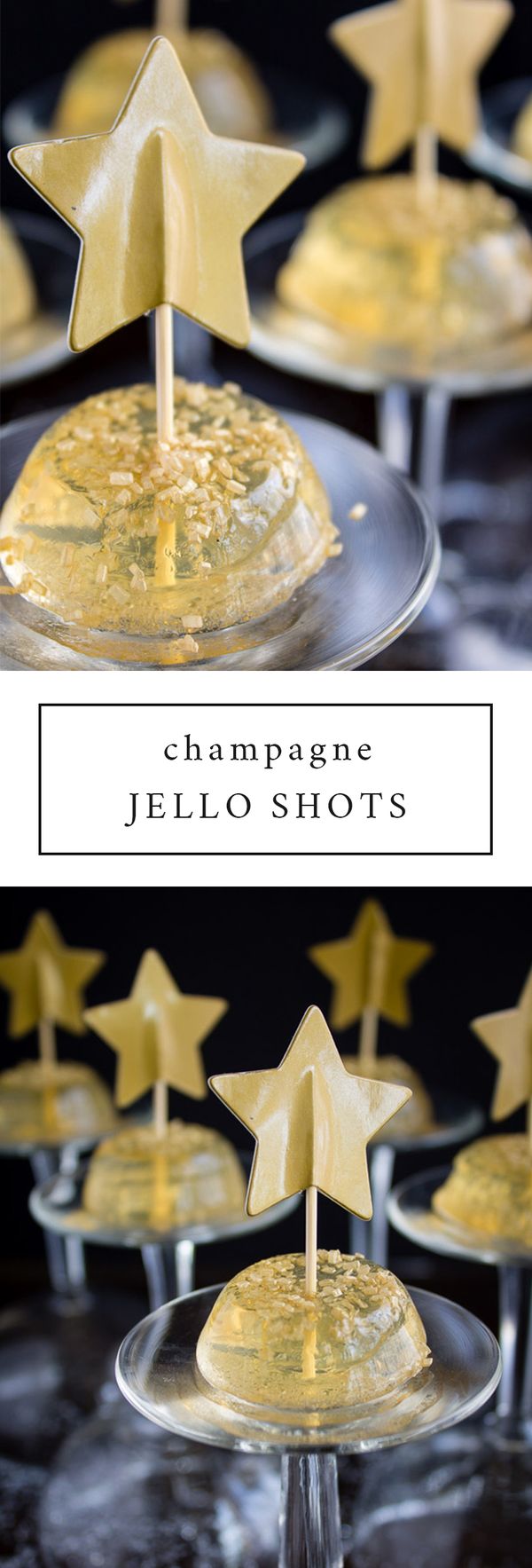 Champagne Jello Shots with Raspberry