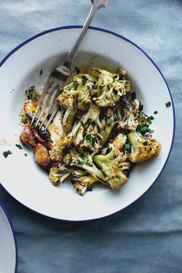 Charred cauliflower w/ garlics, tabasco vinegar