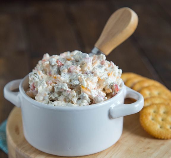 Cheddar and Green Olive Dip