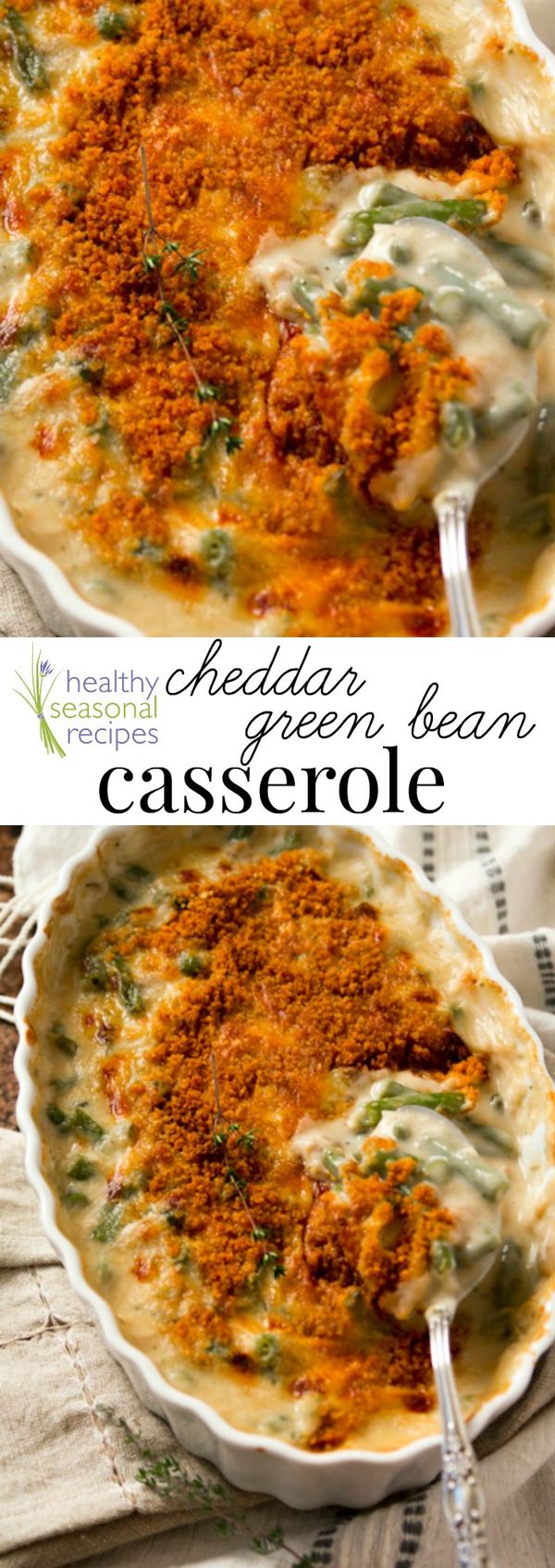 Cheddar green bean casserole