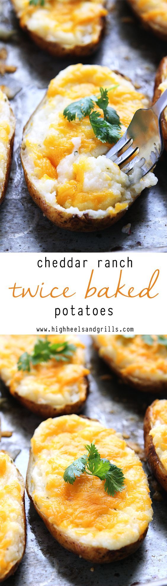 Cheddar Ranch Twice Baked Potatoes