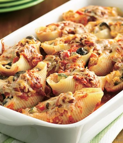 Cheese- and Vegetable-Stuffed Shells