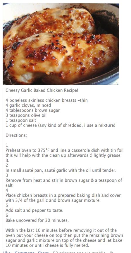 Cheese garlic baked chicken