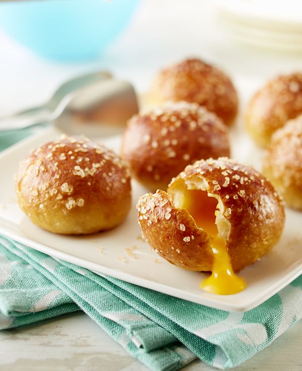 Cheese-Stuffed Pretzel Buns