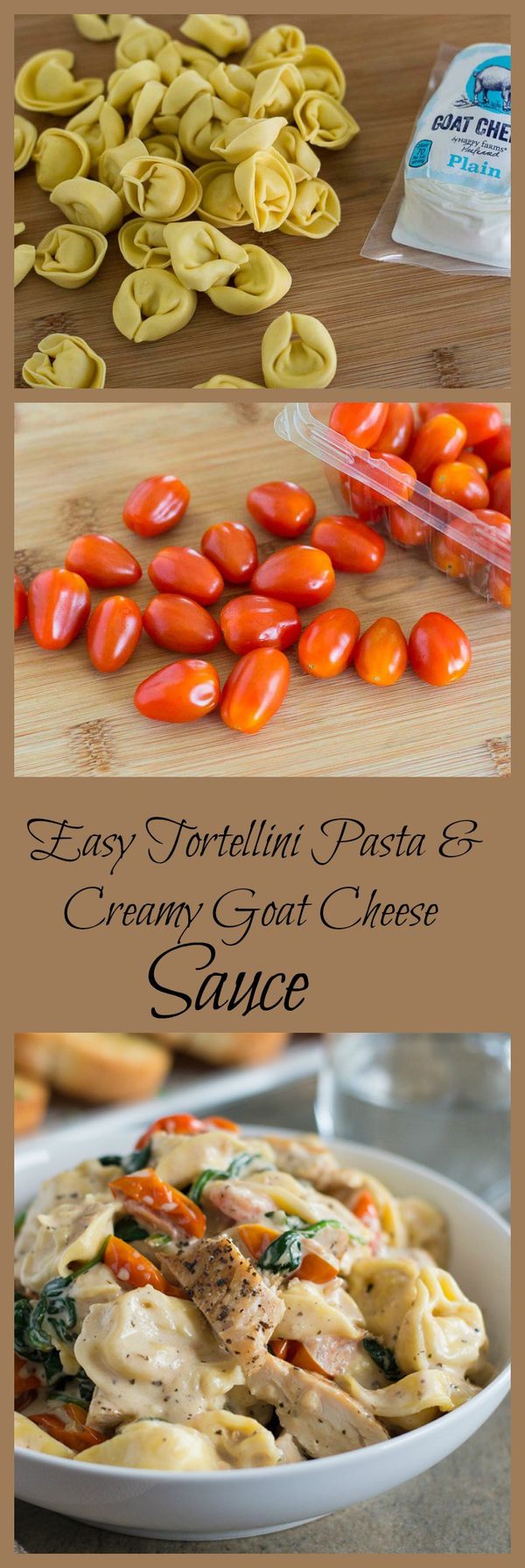 Cheese Tortellini with Creamy Goat Cheese Sauce