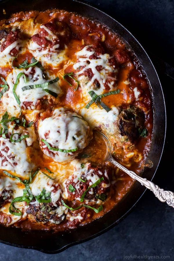 Cheesy Baked Meatballs in Marinara