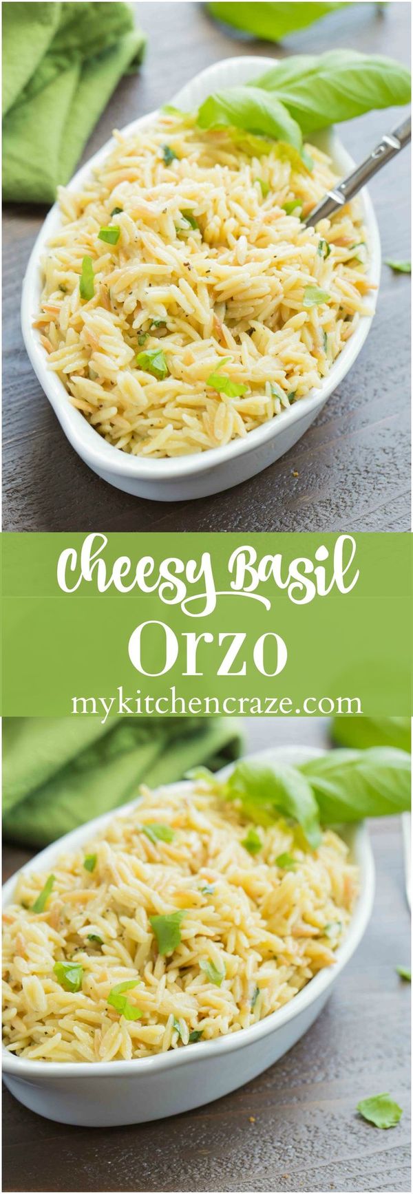 Cheesy Basil Orzo