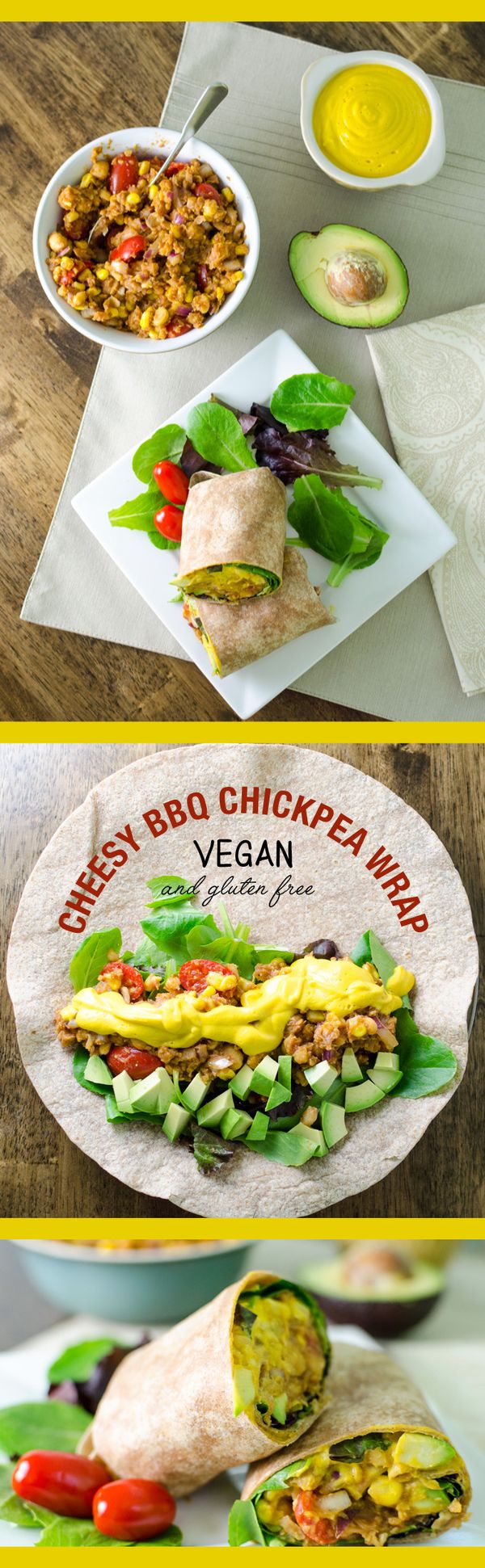 Cheesy BBQ Chickpea Wrap