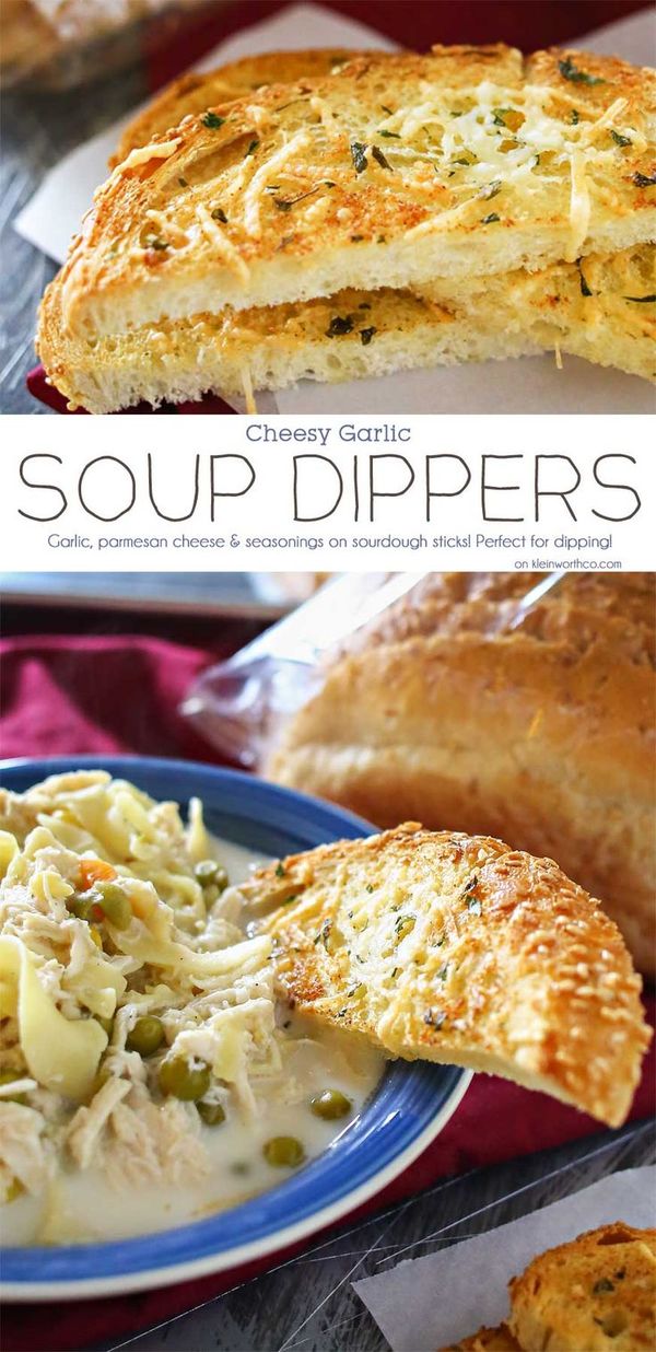 Cheesy Garlic Soup Dippers