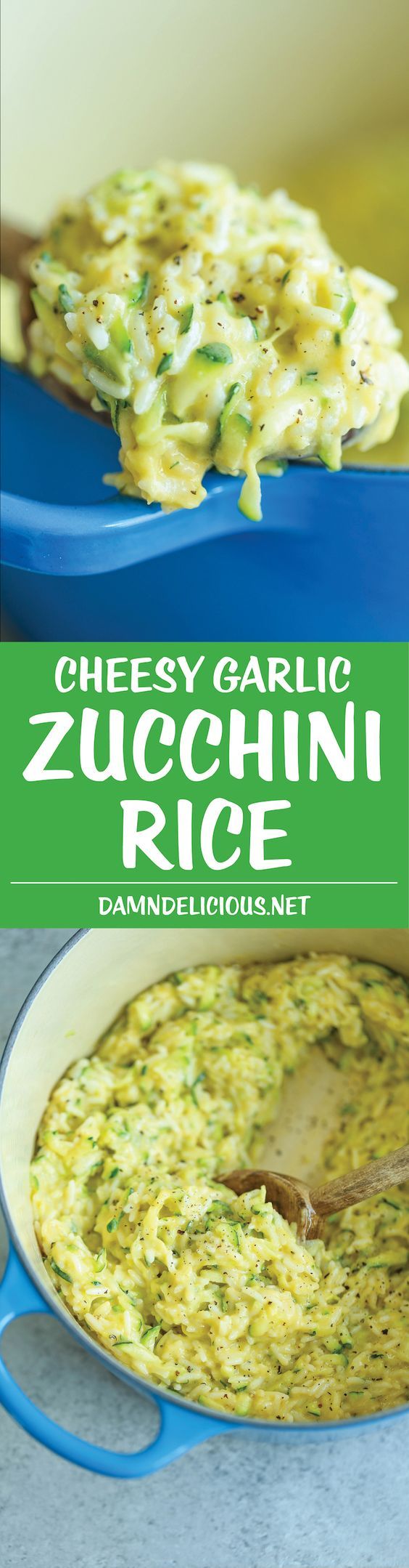 Cheesy Garlic Zucchini Rice