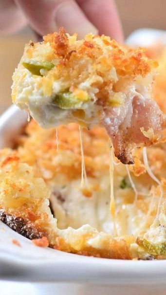 Cheesy Jalapeno Bacon Dip with Tater Tot Crust