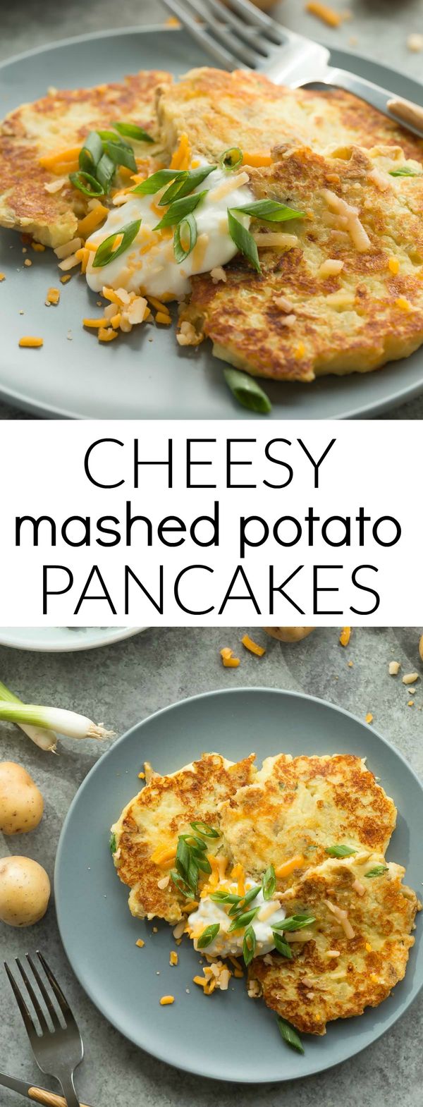 Cheesy Mashed Potato Pancakes