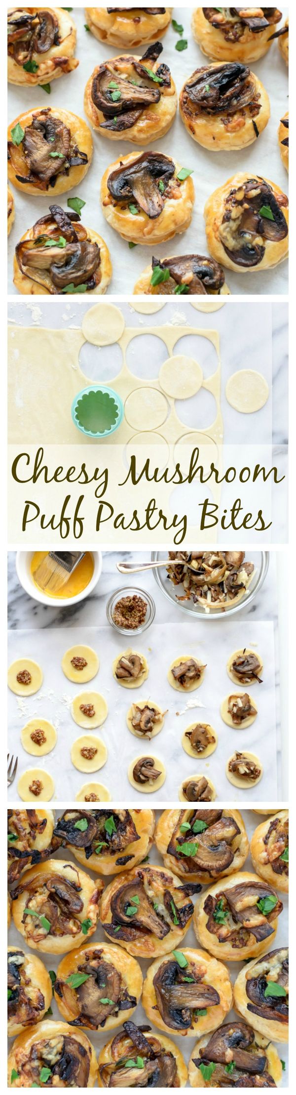 Cheesy Mushroom Puff Pastry Bites