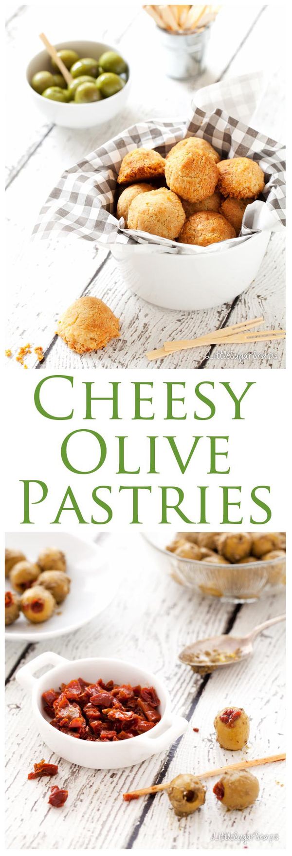 Cheesy Olive Pastries stuffed with Sun-dried Tomatoes