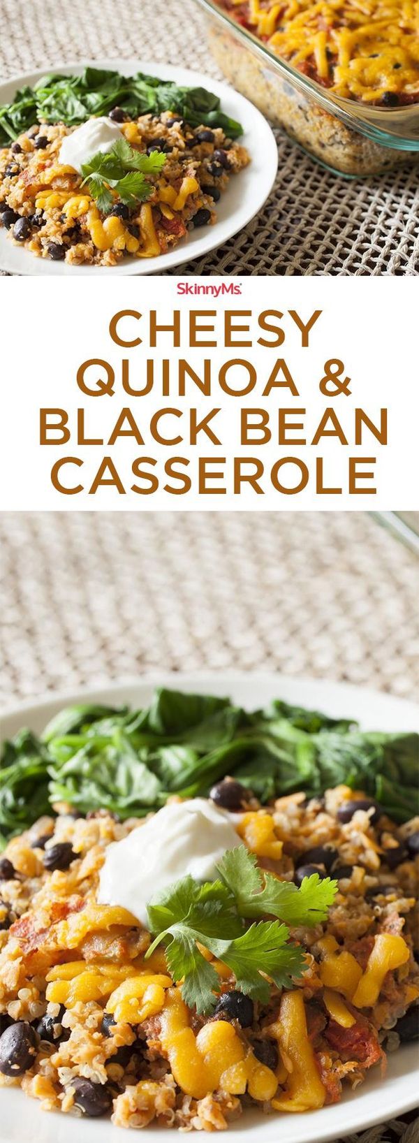 Cheesy Quinoa & Black Bean Casserole