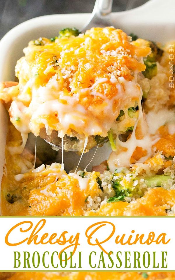 Cheesy Quinoa and Sausage Broccoli Casserole