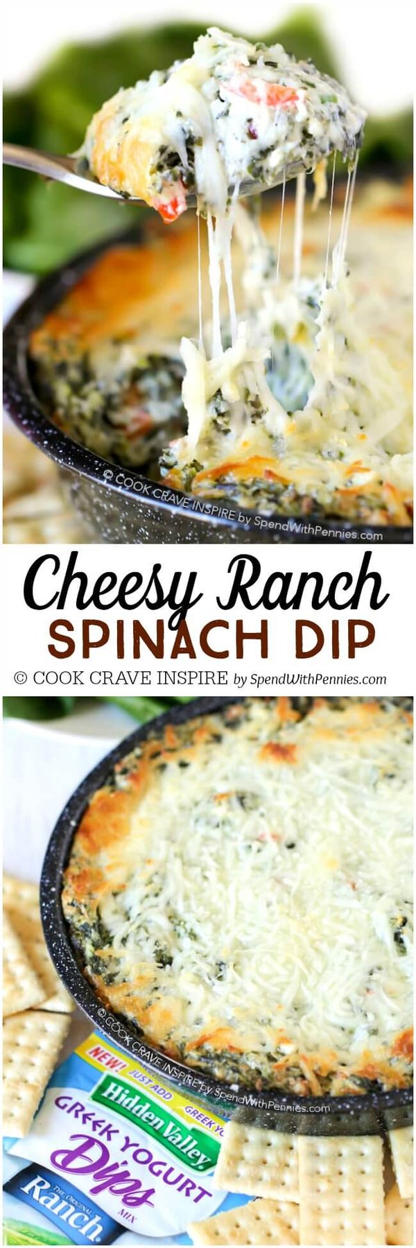 Cheesy Ranch Spinach Dip