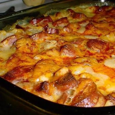 Cheesy Smoked Sausage & Potato Casserole