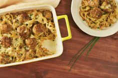 Cheesy Swedish Meatball Bake