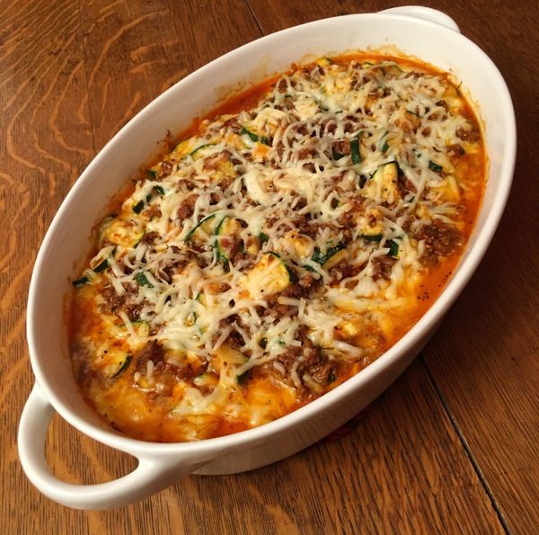 Cheesy Zucchini Beef Marinara