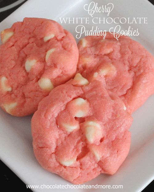 Cherry White Chocolate Pudding Cookies