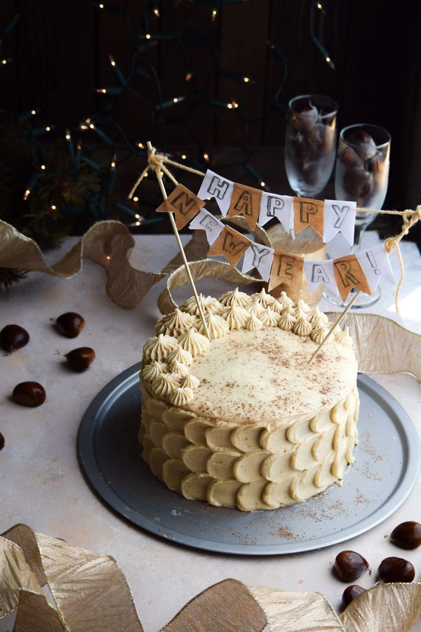 Chestnut Cake + Eggnog Buttercream Frosting