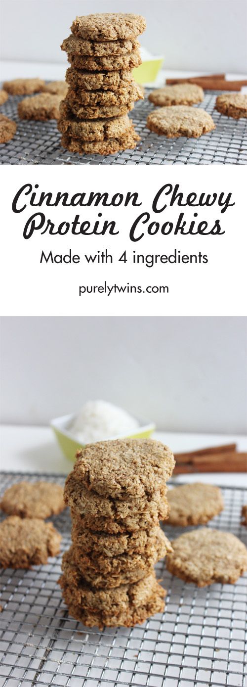 Chewy cinnamon coconut protein cookies. Gluten-free. Paleo. Vegan