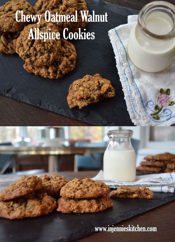 Chewy Oatmeal Walnut Allspice Cookies