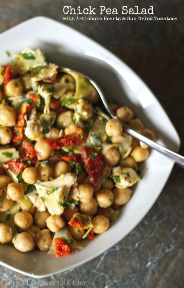 Chick Pea Salad with Artichoke Hearts & Sun Dried Tomatoes